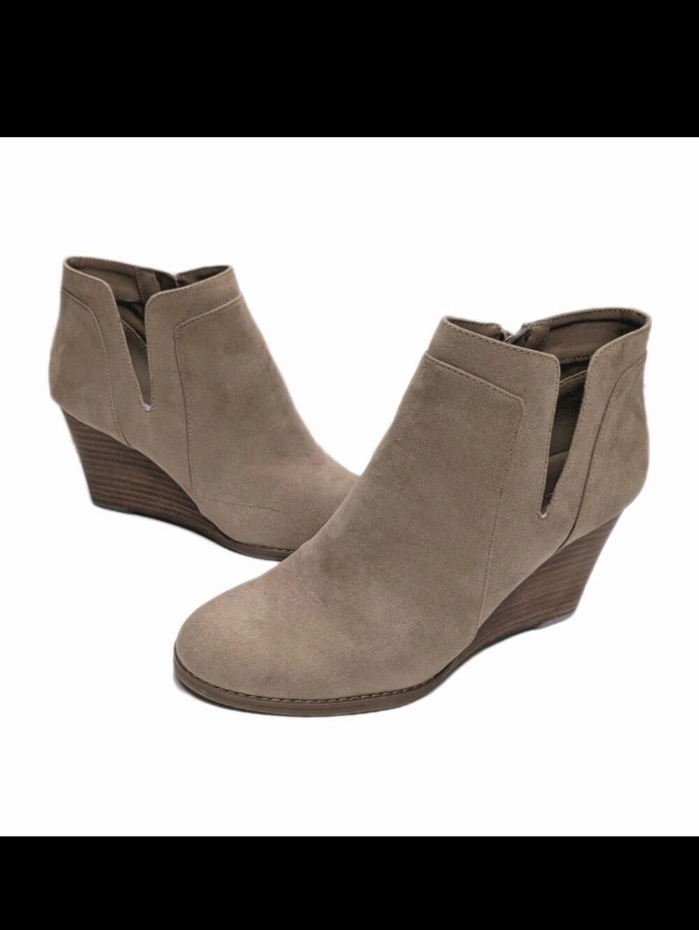 NWOB Madden Girl Greteel Wedge Boots 8.5 Tan Faux Suede Bootie #bxaz